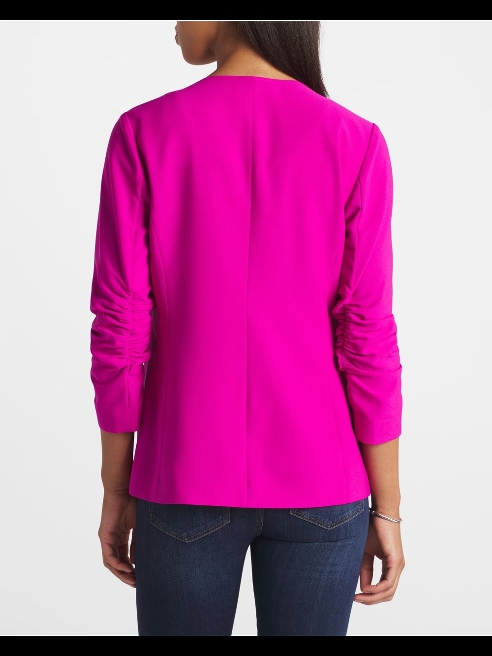Skies Are Blue Bright Pink Open-Front Blazer - Picture 2 of 5